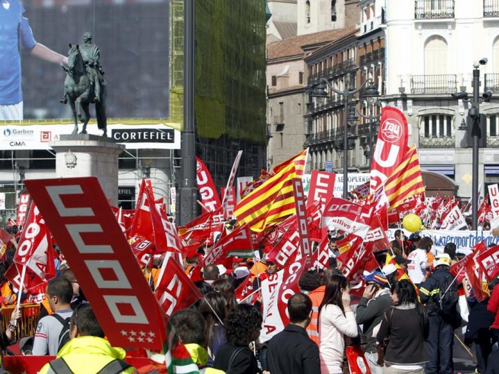 Imagen de archivo de una manifestación de trabajadores de AENA.