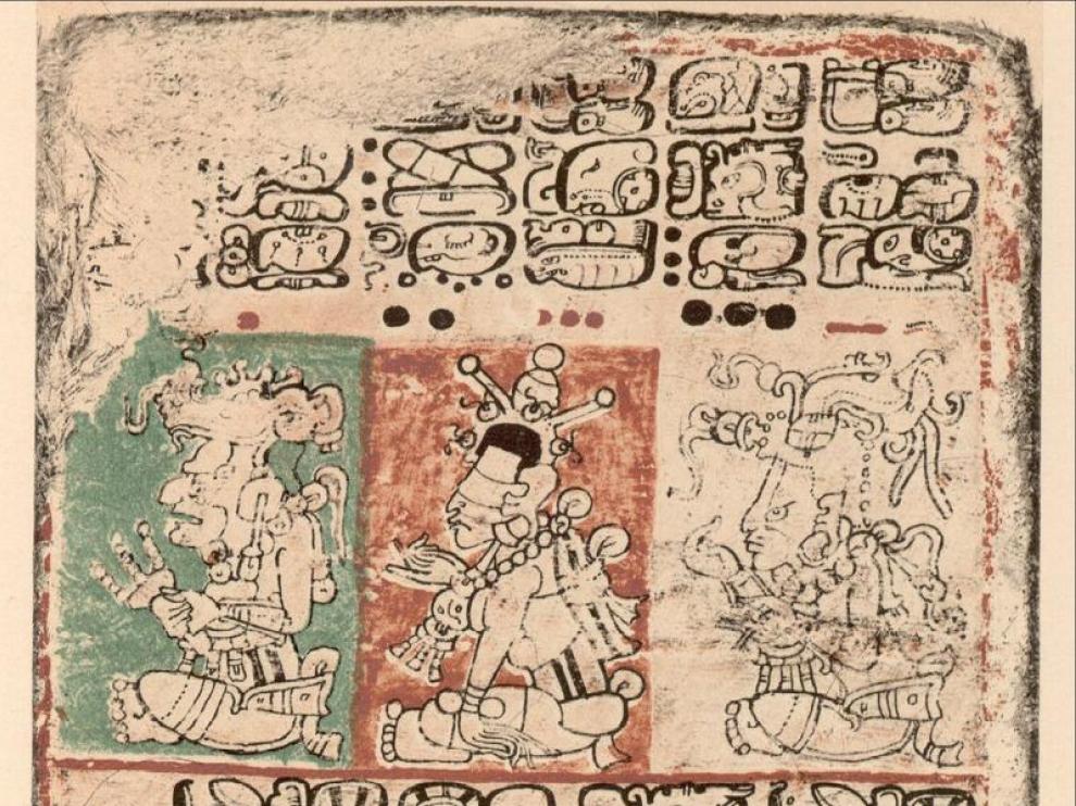 Detalle del documento descifrado, el llamado Código Maya de Dresde