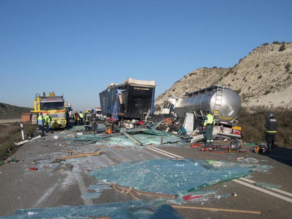 Un accidente en la N-II