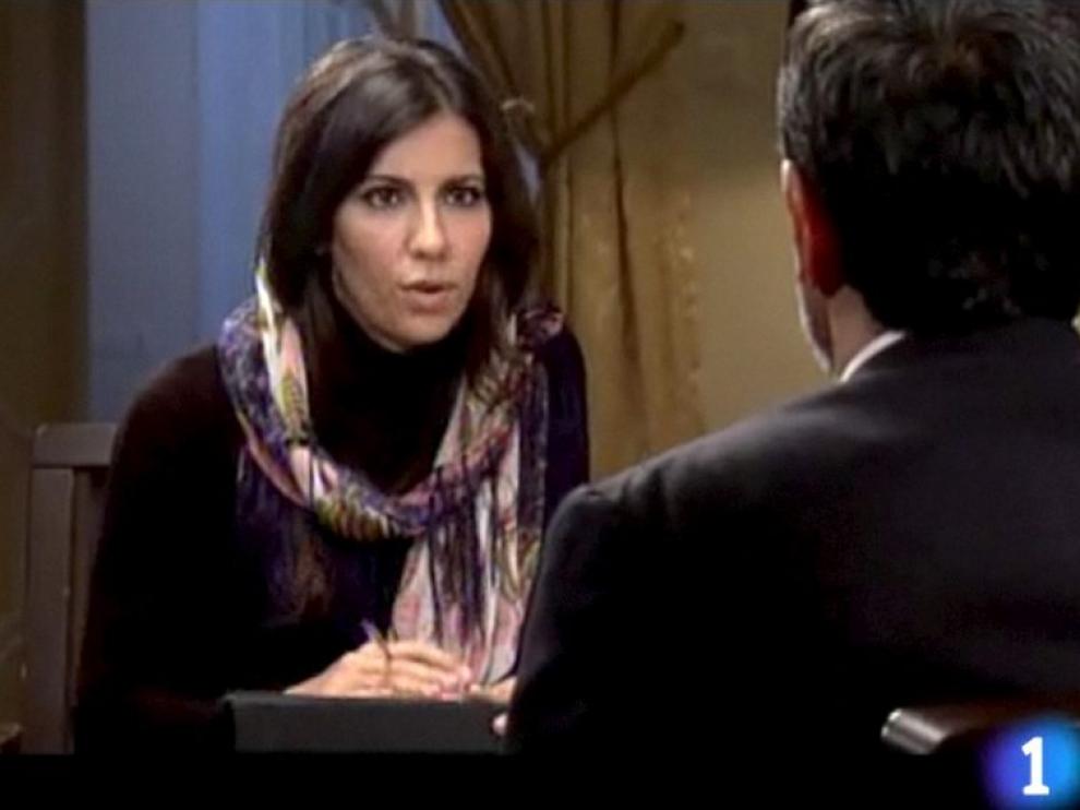 La periodista Ana Pastor, en un momento de la entrevista con el Presidente iraní
