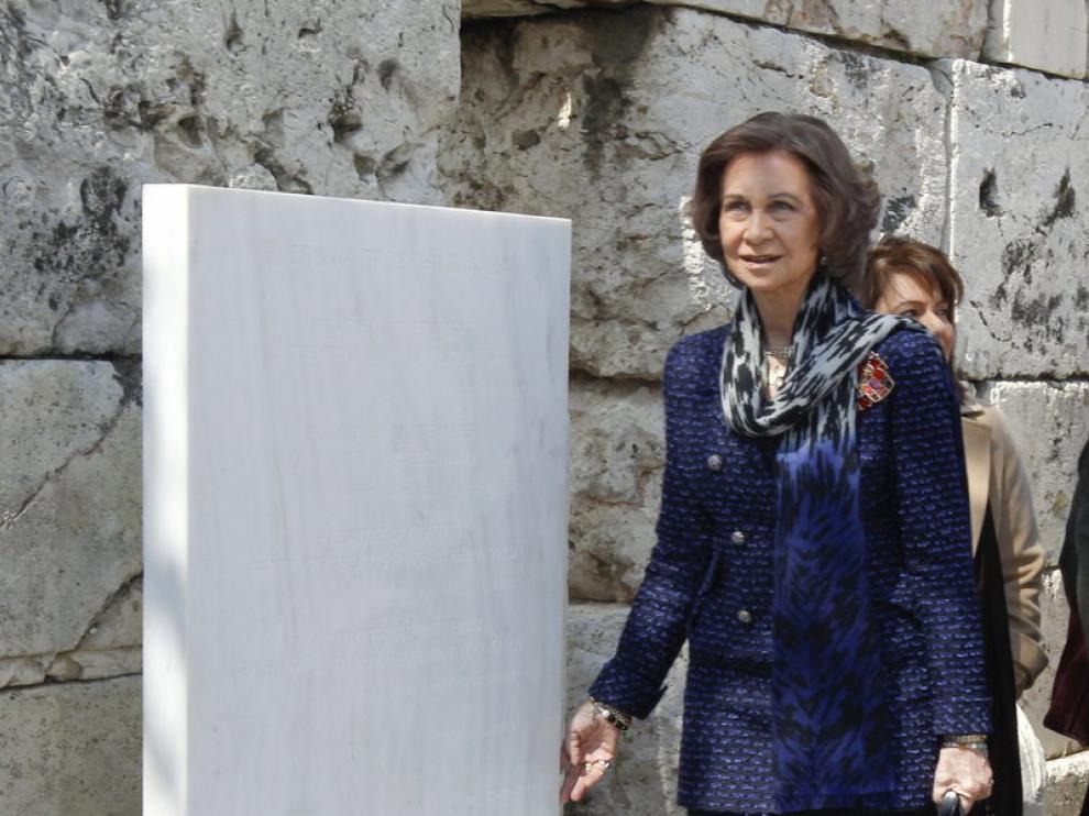 La reina Sofía durante su visita en Atenas.