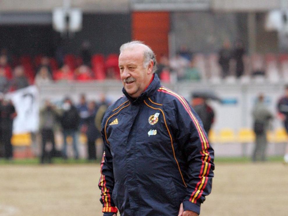 Vicente del Bosque, en el Lituania durante un entrenamiento.