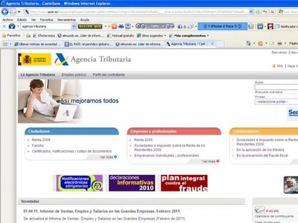 Página web de la Agencia Tributaria