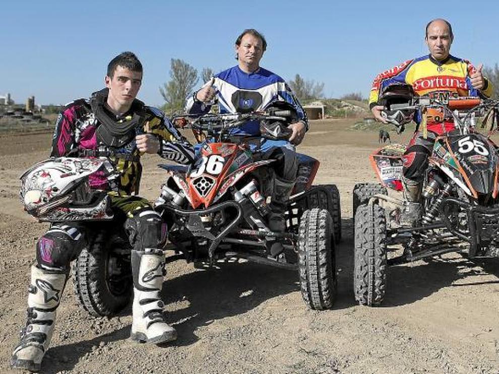 Aarón Alceda, Juan Carlos Giral, Gregorio Gasca y Adrián Baquedano, protagonistas mañana del Nacional de Quadcross en Zuera.