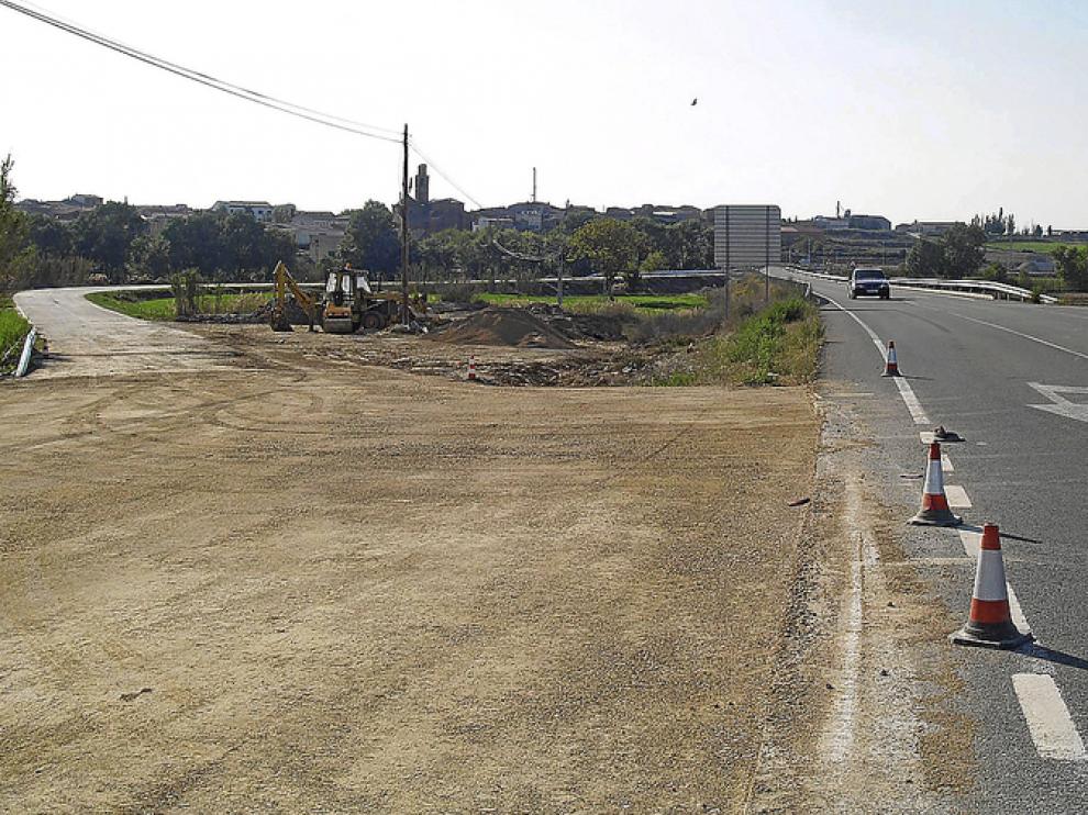 En la imagen, las obras que se están desarrollando en las inmediaciones de Lalueza.