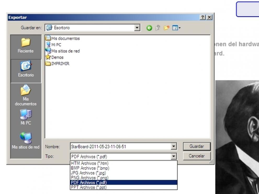 Cómo guardar archivos creados con la pizarra digital