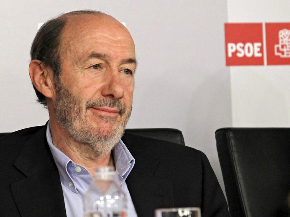 El ministro del Interior y candidato a las primarias del PSOE, Alfredo Pérez Rubalcaba