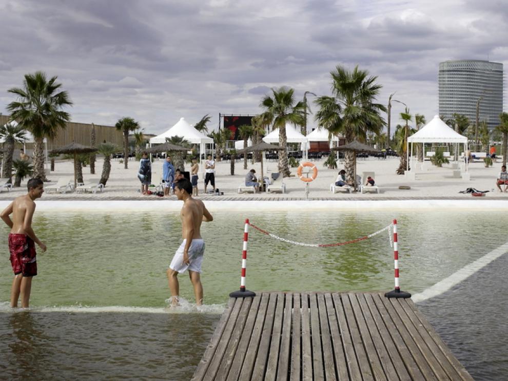 Las playas del Parque del Agua, el verano pasado.
