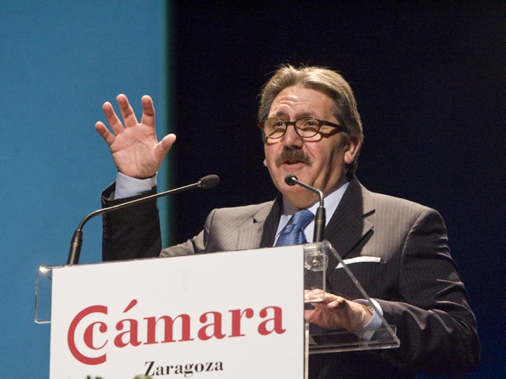 El presidente del Consejo Superior de Cámaras, Manuel Teruel, durante su discurso