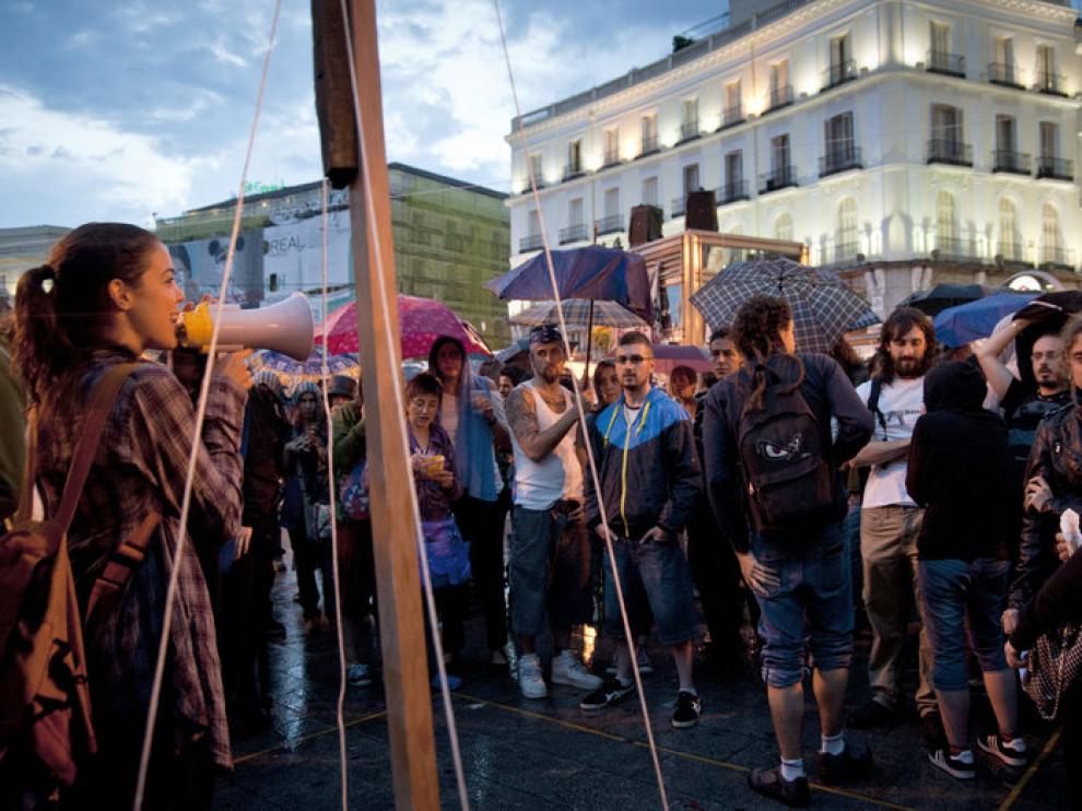 Vista de la acampada de la Puerta del Sol el pasado mes de mayo
