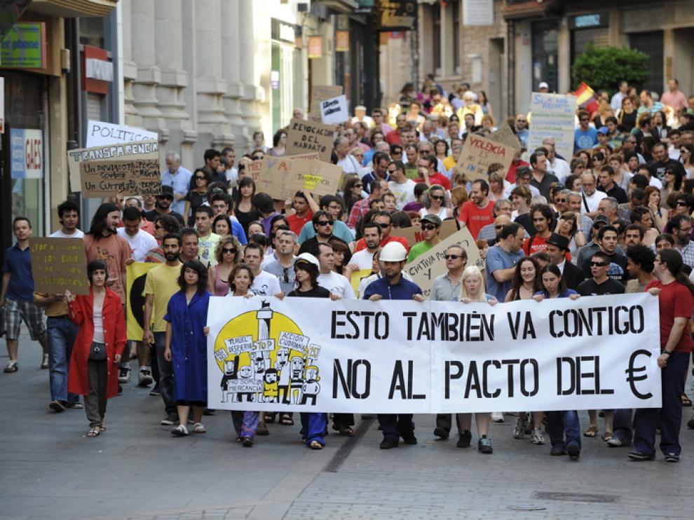 Los manifestantes recorrieron la calle de San Juan.
