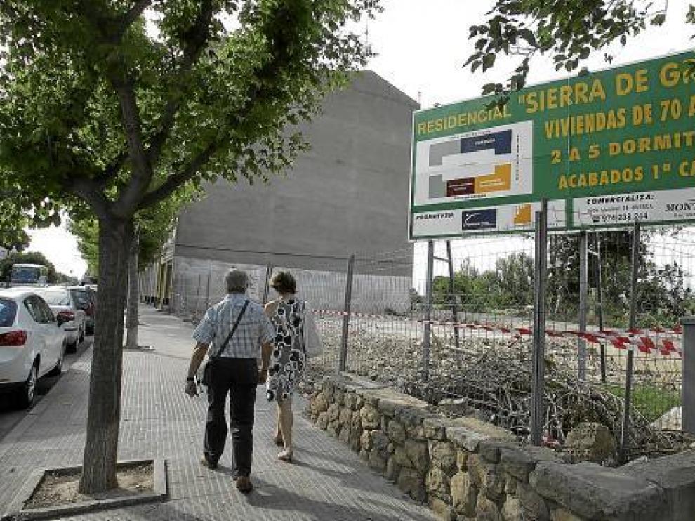 Una de las pocas promociones de vivienda nueva que hay ahora en marcha en la ciudad de Huesca.