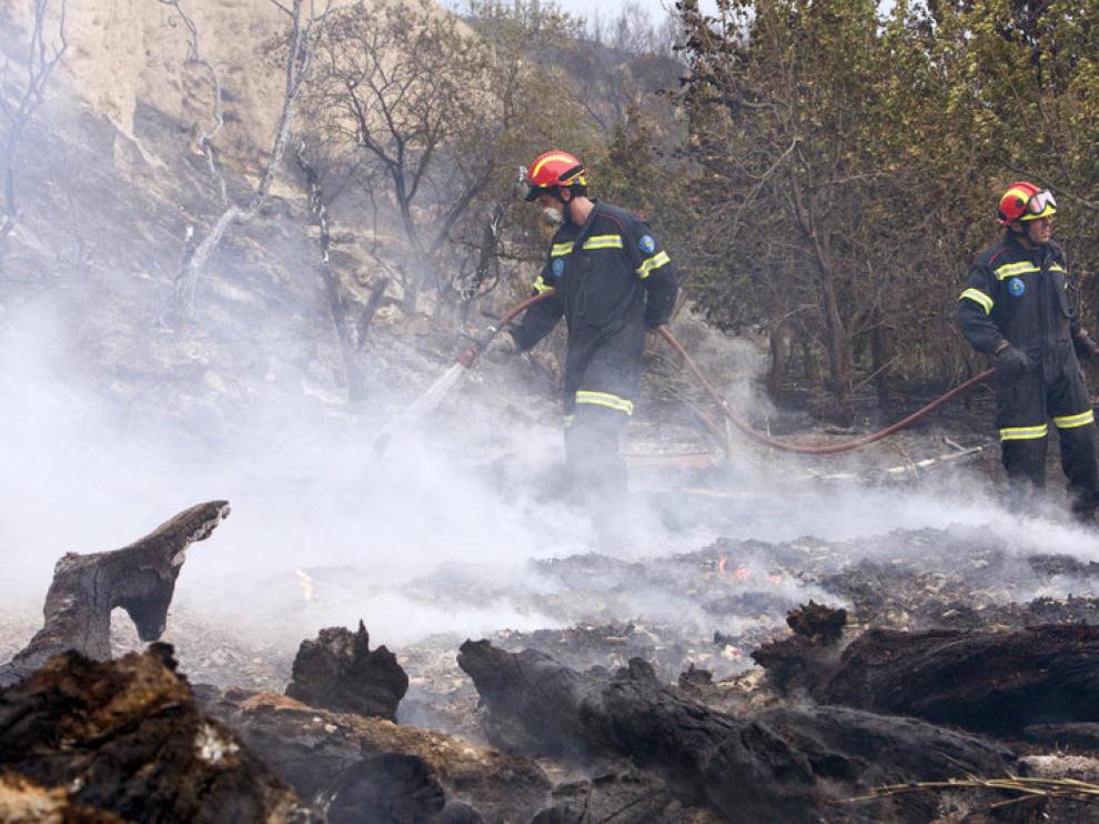 Incendio de matorral en Cuarte
