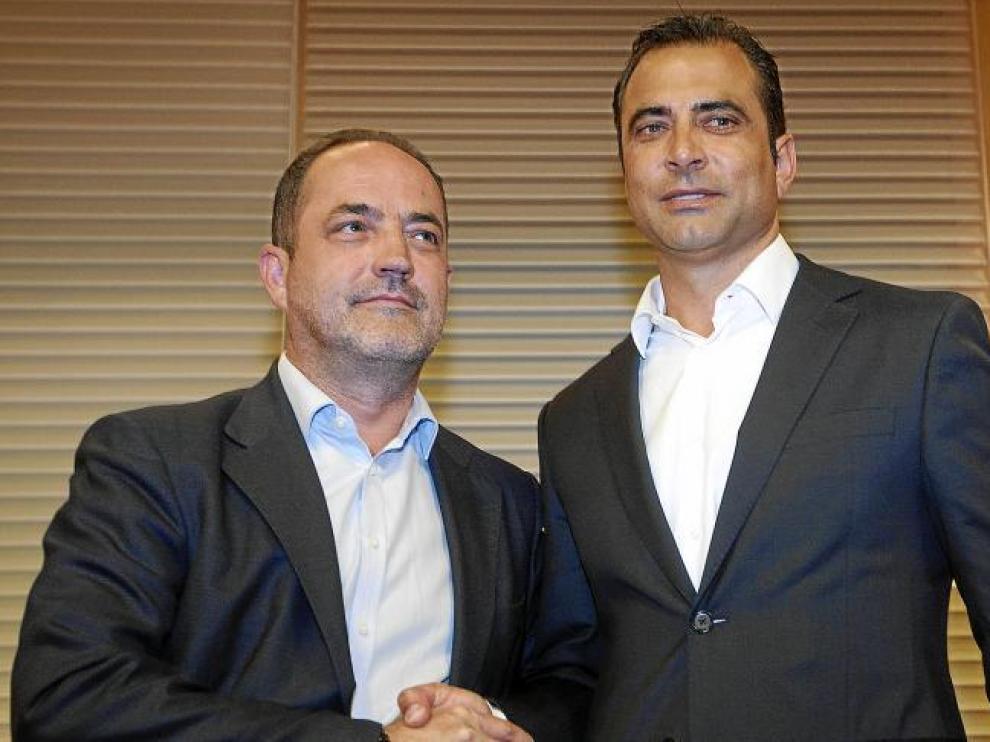 Agapito Iglesias y Esnáider, el día de la presentación del argentino como técnico del filial y jefe de la Ciudad Deportiva