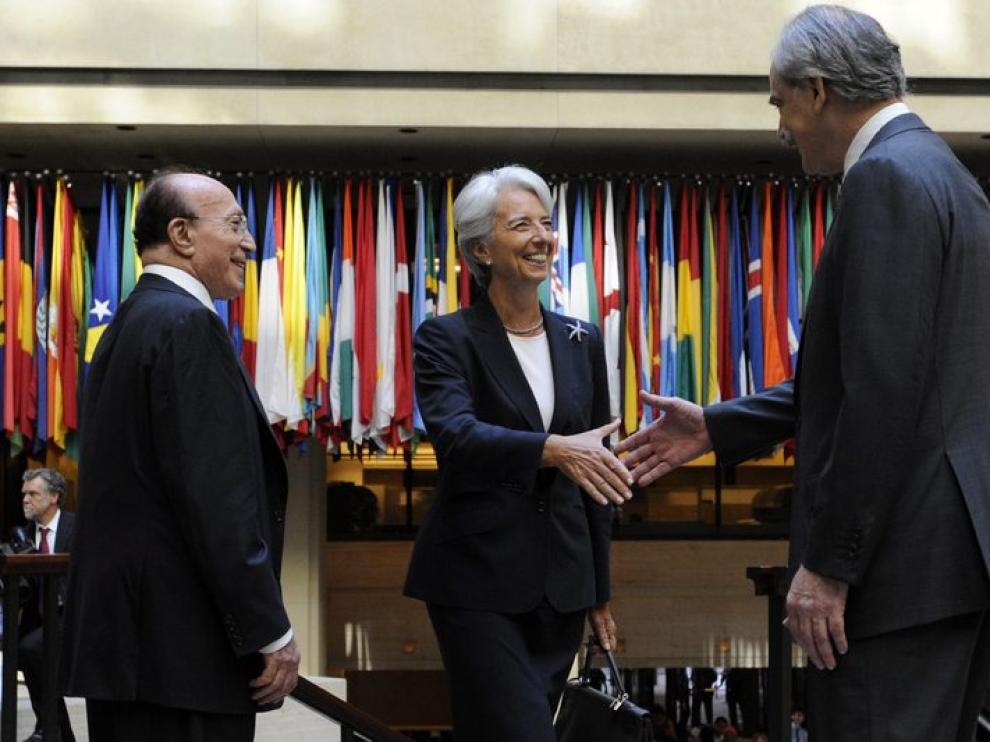 Christine Lagarde a su llegada al FMI