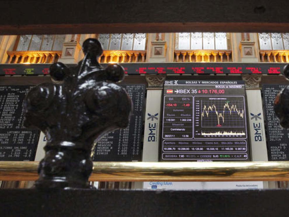 Imagen de archivo del panel de valores del Ibex 35