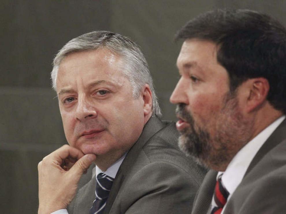 José Blanco y Francisco Caamaño durante la rueda de prensa posterior al Consejo de Ministros