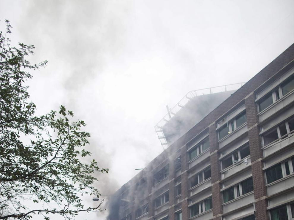 Imagen de la zona de Oslo en la que Breivik colocó la bomba el pasado julio