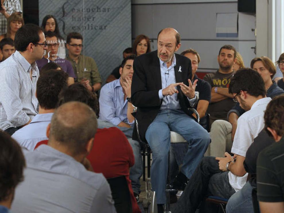 El candidato del PSOE a la presidencia del Gobierno, Alfredo Pérez Rubalcaba