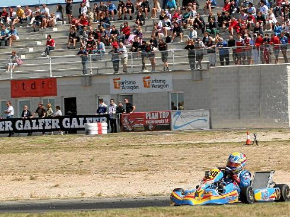 Guillermo Russo, afincado en La Puebla de Alfindén, durante la manga clasificatoria de KF3.