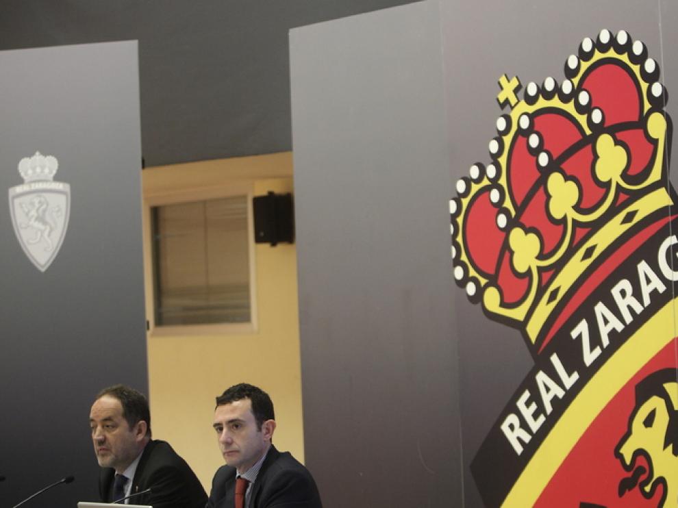 Agapito Iglesias y Javier Porquera, en una reciente Junta General de Accionistas