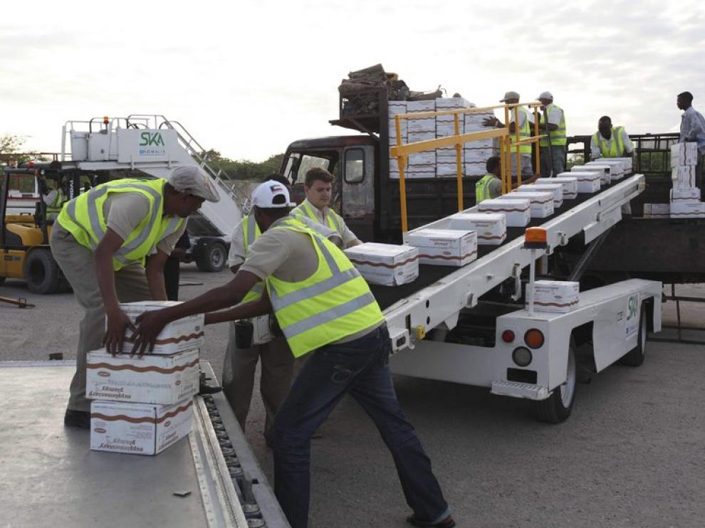 Llegada de alimentos a Somalia