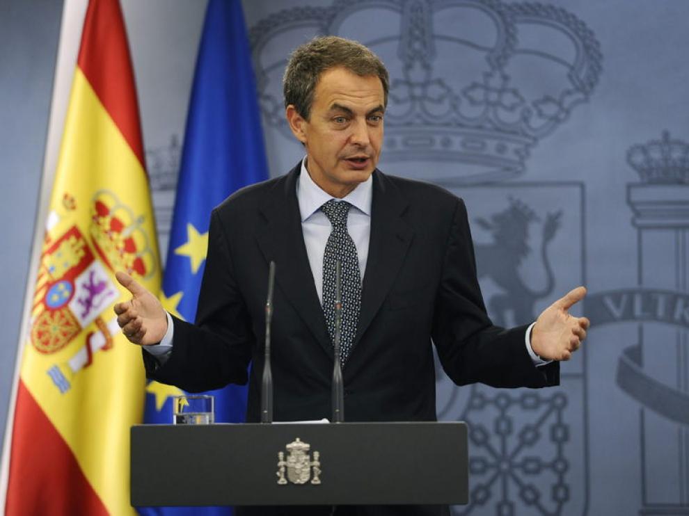 Zapatero durante la rueda de prensa de este viernes