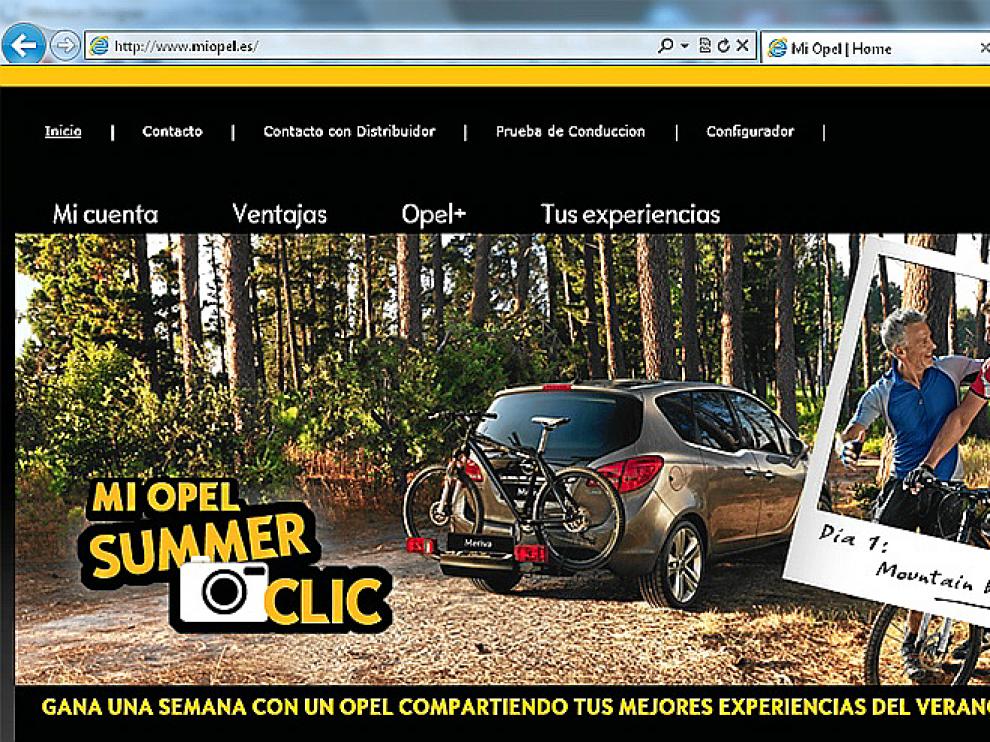Aspecto de la página de inicio de la web.