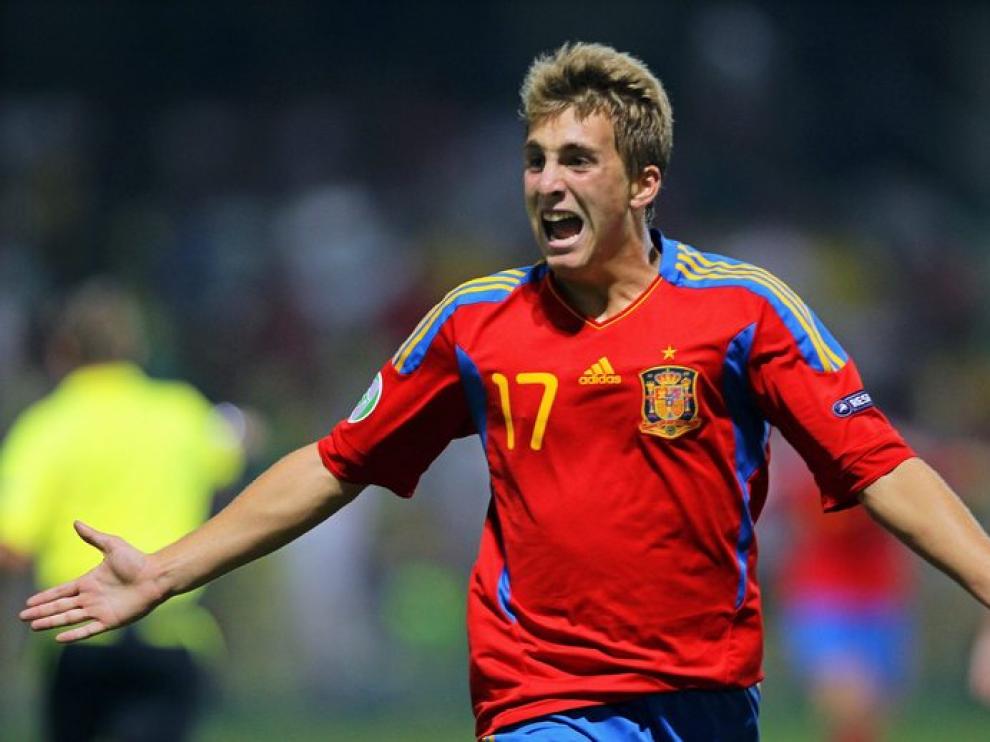 Deulofeu celebra tras marcar un gol