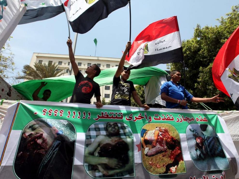 Protestas esta semana de sirios residentes en Egipto