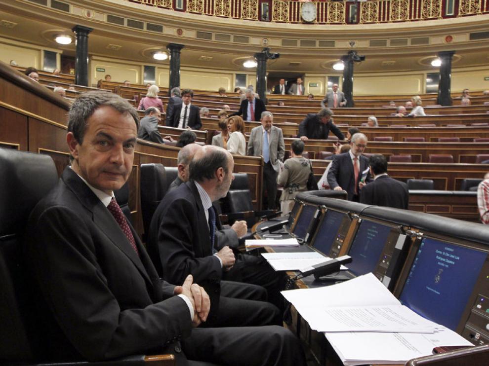 José Luis Rodríguez Zapatero en el Congreso de los Diputados