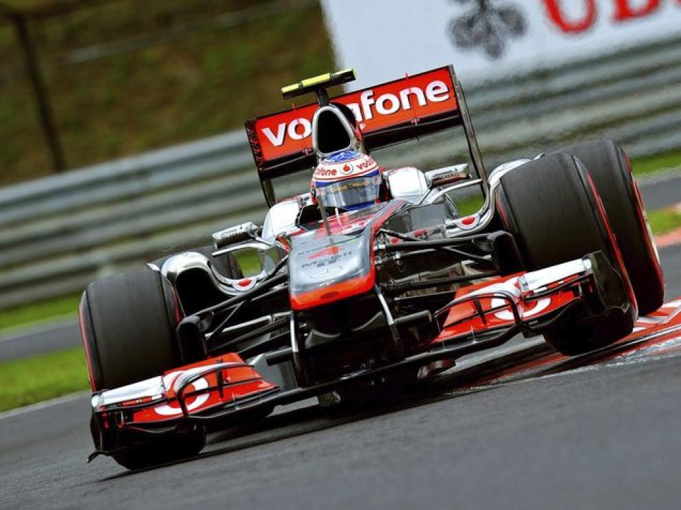 El piloto Jenson Button en la pole