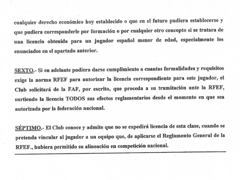 Impreso de renuncia a los derechos de formación. Segunda hoja.