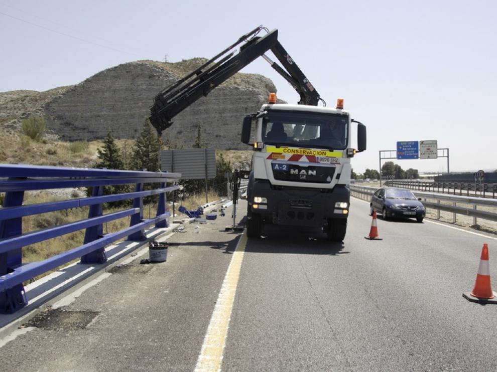 Imagen de la zona donde ocurrió un accidente en Alfajarín