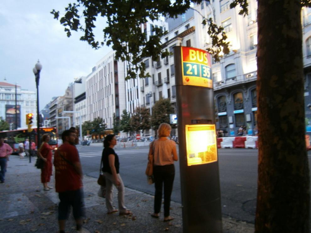 Parada de la línea 35 junto a la Plaza España