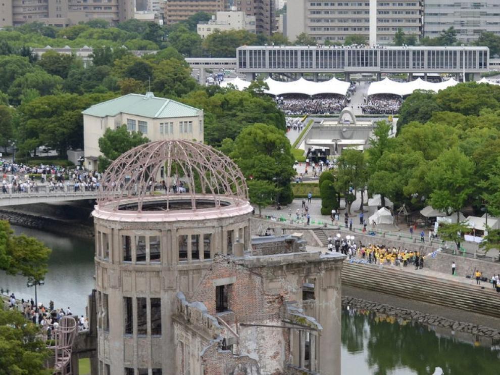 Homenaje a las víctimas de la bomba de Hiroshima
