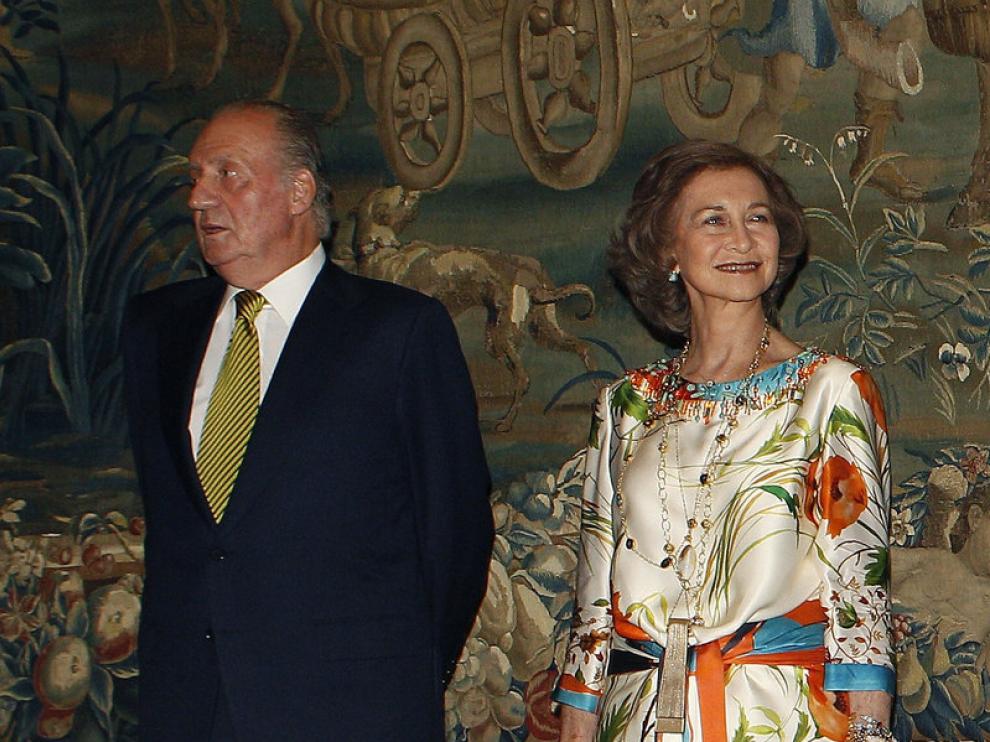 El Rey y la Reina, durante la recepción en Palma