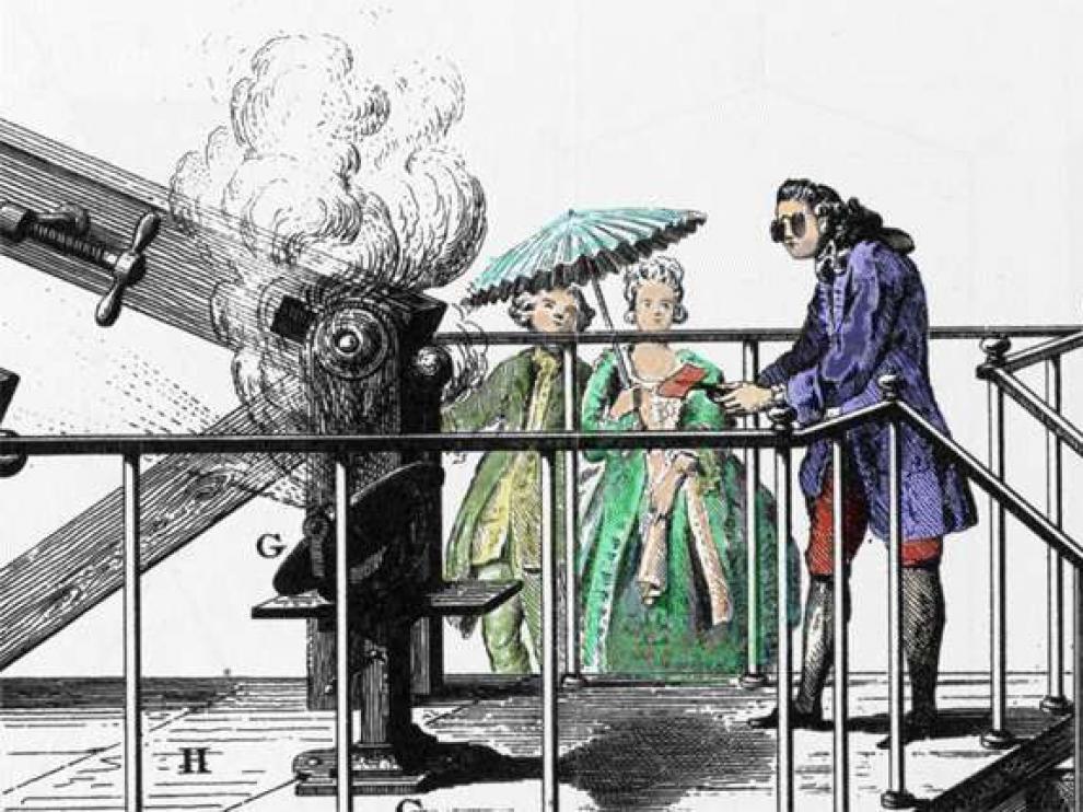 Lavoisier realizando un experimento de combustión