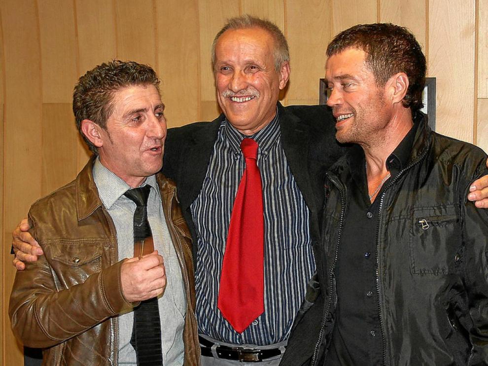 Alfonso Salillas (i), junto a Manuel Conde (c) y Daniel Périz (d) en una imagen de archivo