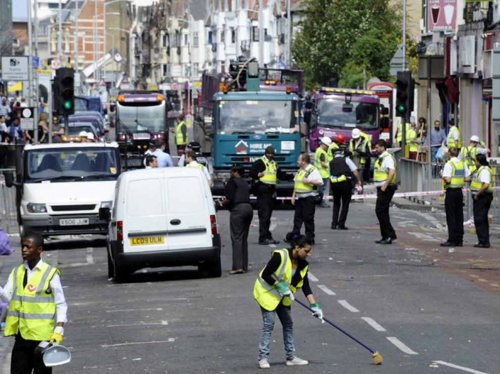 La huella de los disturbios es visible en varias calles de Londres