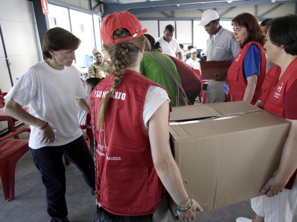 Los voluntarios tuvieron un papel destacado en la acogida de los miles de peregrinos.
