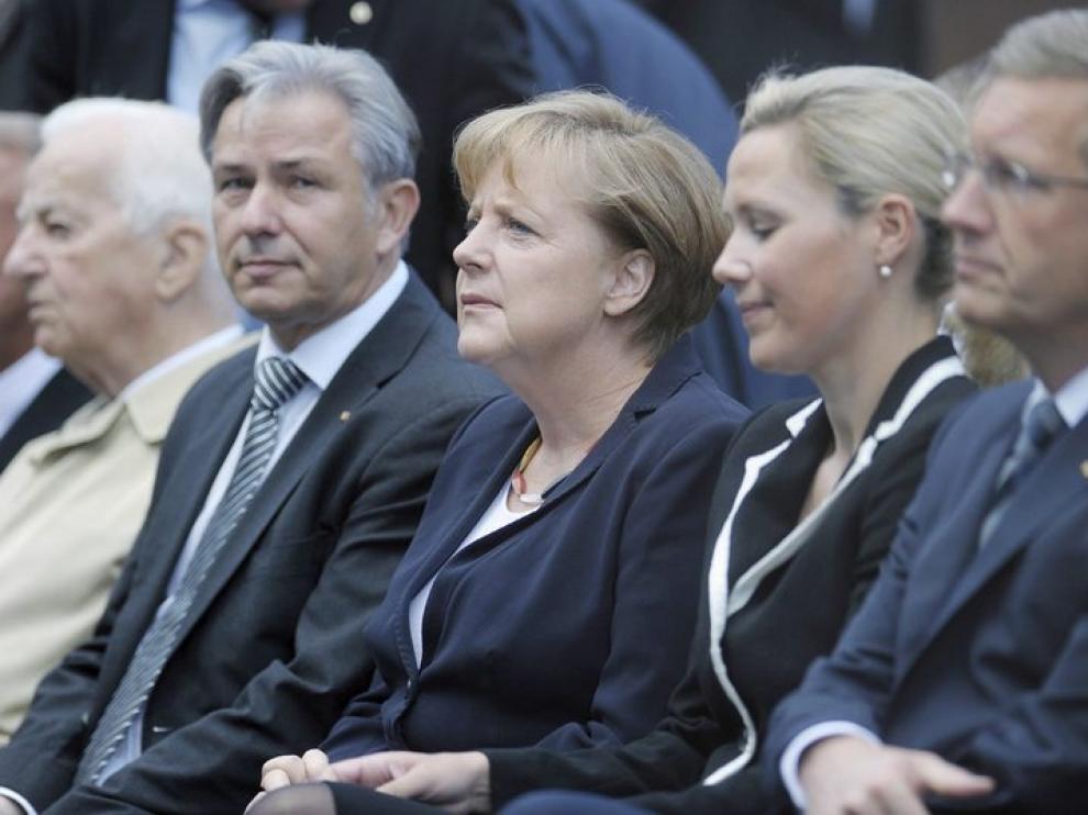 La canciller Angela Merkel y el presidente Christian Wulff