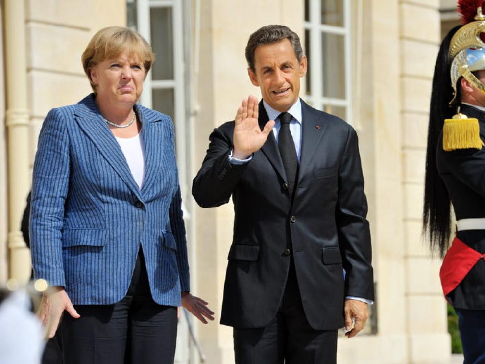 Nicolás Sarkozy y Ángela Merkel
