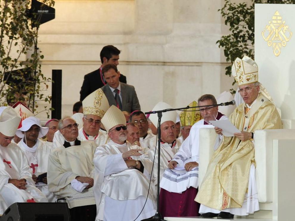 El cardenal arzobisbo de Madrid, Antonio María Rouco Varela, durante la homilía