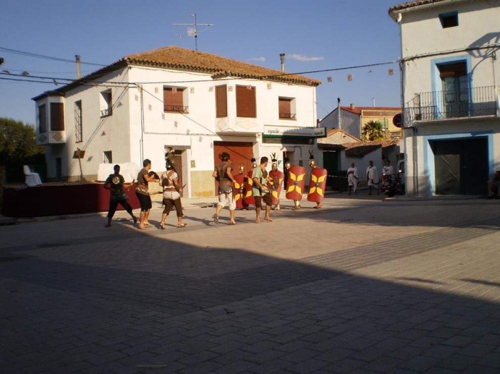Celtíberos y romanos, en la representación de la batalla de la Vulcanalia el año pasado