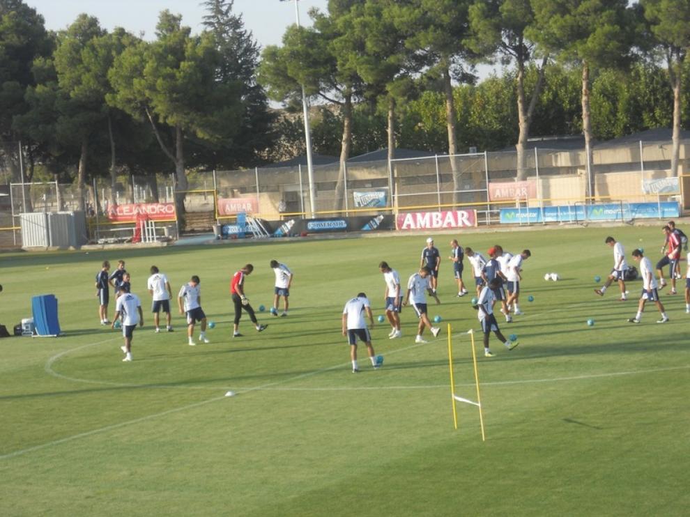 Entrenamiento del Real Zaragoza en la Ciudad Deportiva
