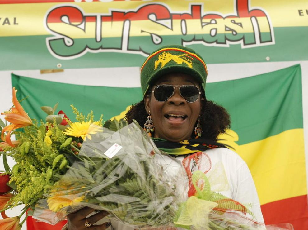 Rita Marley, viuda del rey del reggae, en el festival Rototom de Benicasim