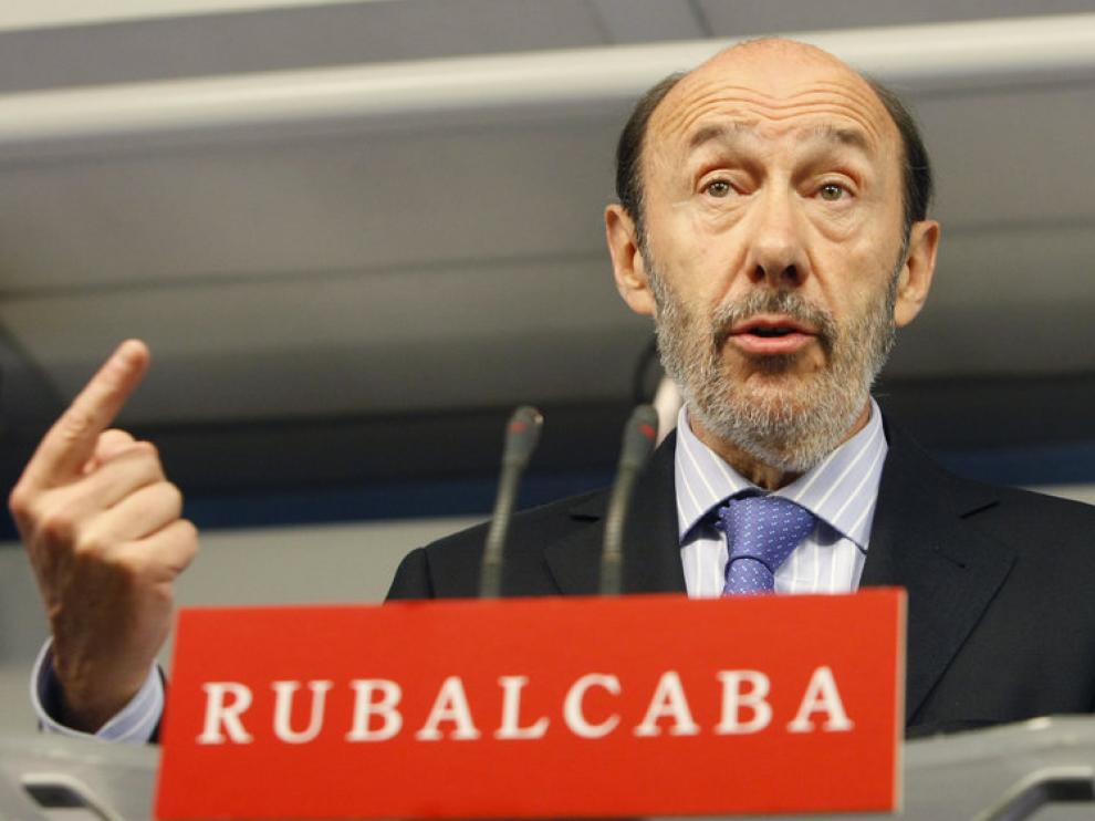 Rubalcaba, en rueda de prensa