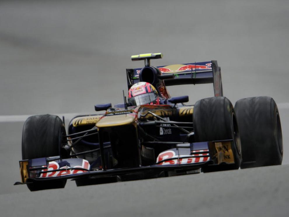 Alguersuari, durante los entrenamientos en Spa
