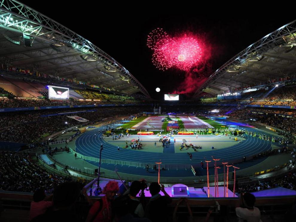 Momentos de la ceremonia de inauguración del Mundial de Atletismo en Daegu